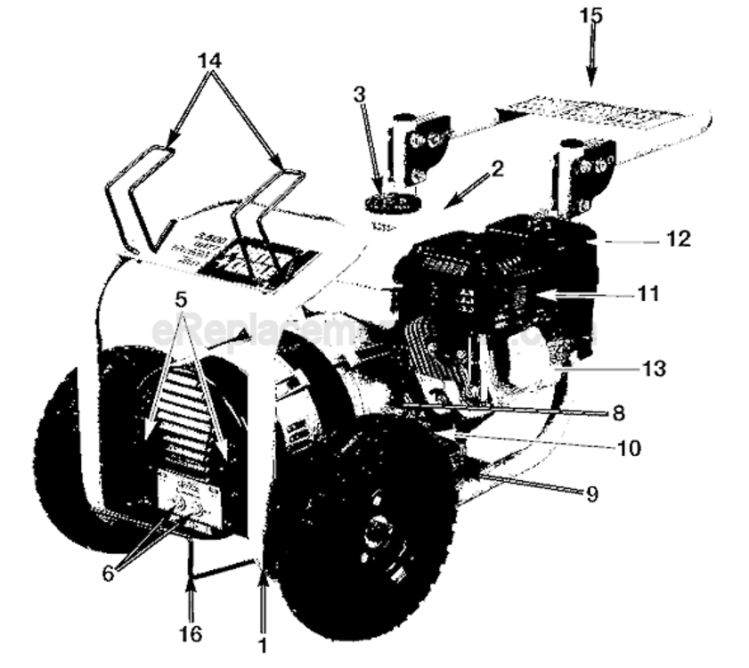 Page A Diagram and Parts List for PH350IS Type 1 Porter Cable Generator